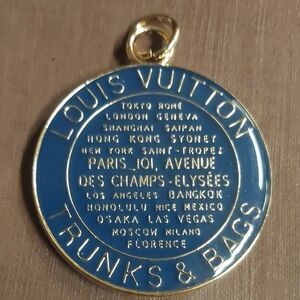 LV Navy Blue Medallion Charm Double Sided Pendant